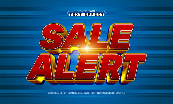 sale alert editable text effect with a discount and sale text style