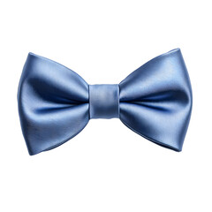 Elegant light blue textured silk bow tie with intricate patterns isolated on transparent background
