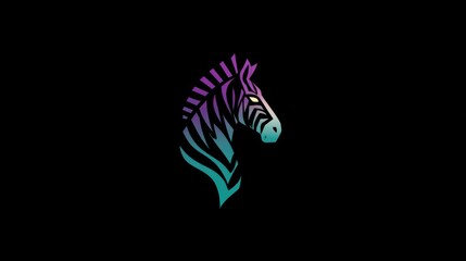 Zebra head graphic design with gradient colors.