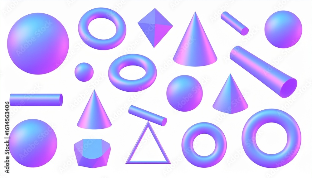 Poster set of 3d render realistic on white background. isolated graphic elements. spheres,
