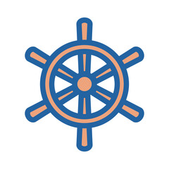シンプルな舵のアイコン（カラー）