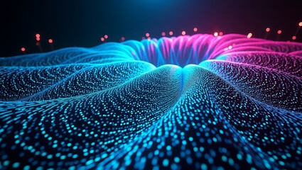 Digital Waveform Abstract Blue Pink image