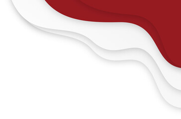 Red and White Wavy Corner Border
