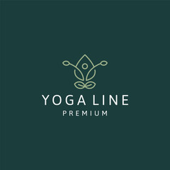 nature leaf and people yoga logo design