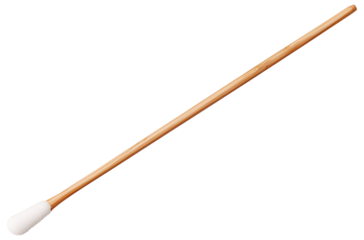 Wooden stick for cleaning and applying products in a home setting with a soft tip isolated on transparent background.