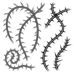 Vector art of elegant vector illustration of thorny vines creating a wild and decorative natural design