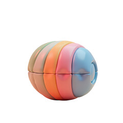 Fototapeta premium Colorful, segmented sphere with rainbow hues.