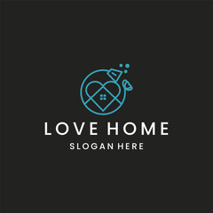Home Concept logo ,home love heart icon