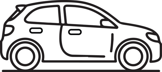 Obraz premium A vector illustration of a simple car sketch with a clean design is isolated on white background