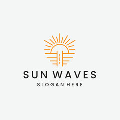 Sun waves logo vector icon illustration style