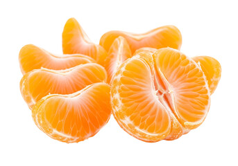 Peeled Mandarin Orange Segments on a Transparent Background, Png Background