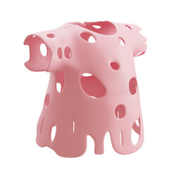 3D digital sculpture of a stylized shredded pink shirt. Great for conceptual fashion, glitch art, or worn-out apparel themes.


