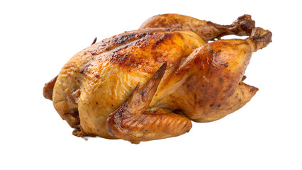roasted chicken on a transparent background. rotisserie chicken png