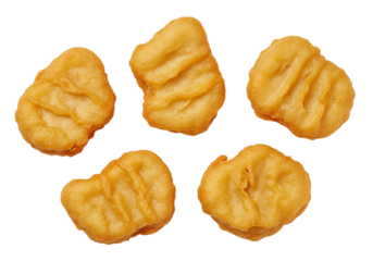 Seamless Pattern of Crispy Chicken Nuggets on a Transparent Background