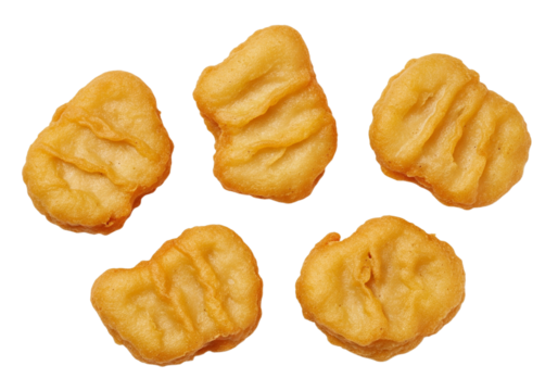 Seamless Pattern of Crispy Chicken Nuggets on a Transparent Background