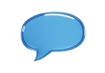 Fototapeta premium A glossy blue speech bubble isolated on a transparent background, representing communication and ideas