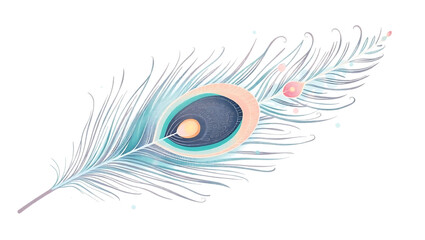 Obraz premium Elegant Peacock Feather Artistic Design Soft Hues