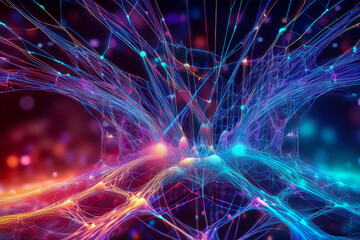 Neuronales Netzwerk und Cybersicherheit mit Datenstrom, sowie künstlicher Intelligenz