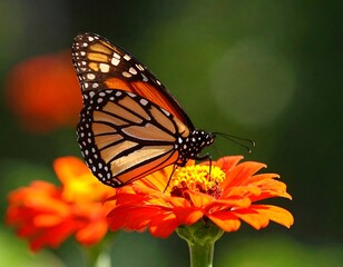 Fototapeta premium Monarch butterfly on a vibrant flower