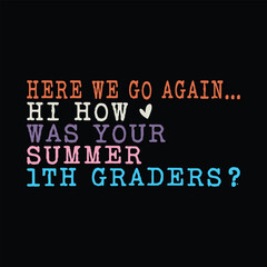 Here We Go Again Hi How Was Your Summer 1th graders?
