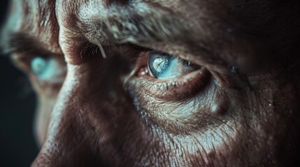 Distressed man with teary eyes expressing deep sadness and emotional pain, mental health awareness and psychological trauma concept.
