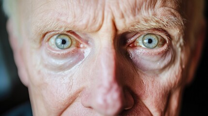 Distressed man with teary eyes expressing deep sadness and emotional pain, mental health awareness and psychological trauma concept.
