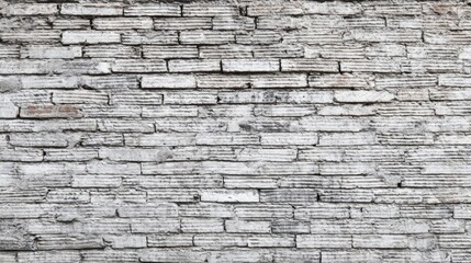 A close-up view of a weathered white brick wall reveals intricate textures and patterns. The bricks exhibit various shades of gray, showcasing the passage of time in an urban setting.