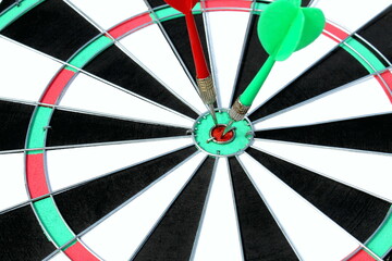Darts with darts are on a white background.
