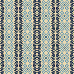 Earthy Tone Traditional Embroidery Art Abstract with Pixel Art Designs for Textile Print