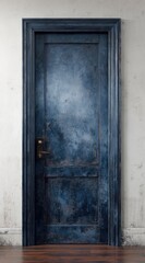 Dark, aged door in a room