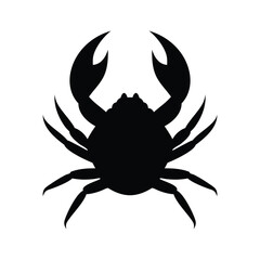 Silhouette of a crab vector illustration isolated on white background - For logos and summer designs