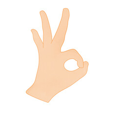 Left hand showing ok sign