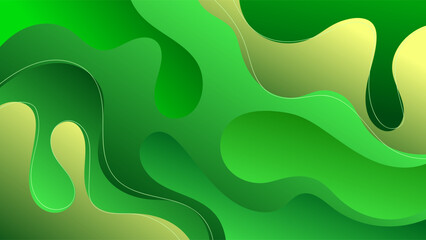 ABSTRACT BACKGROUND GRADIENT SMOOTH LIQUID GREEN YELLOW COLOR WITH HAND DRAWN ORGANIC SHAPES DESIGN VECTOR TEMPLATE GOOD FOR MODERN WEBSITE, WALLPAPER, COVER DESIGN 