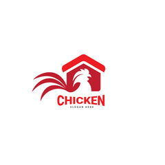 Chicken farm house logo concept.