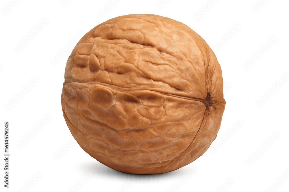 Poster single walnut with transparent background showing its texture