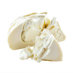 Creamy White Cheese Wedges with Crumbled Pieces