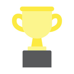 Gold Trophy Vector Flat Icon Design