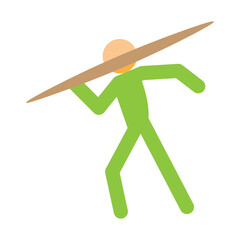 Javelin Throw Vector Flat Icon Design