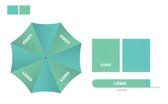 Opened Round Rain Umbrella Top View Mock up Close Isolated on Background.