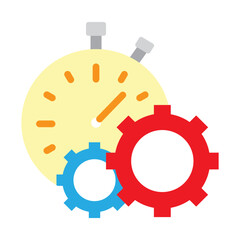 Timer Setting Vector Flat Icon Design