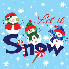 cute snowman for christmas card, gift bag or box design