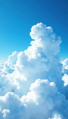 Vast expanse of fluffy white clouds against a brilliant blue sky , open, soft