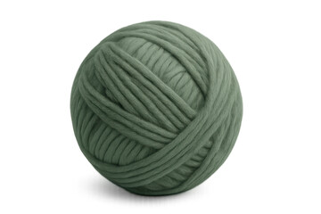 Large green yarn ball on transparent background
