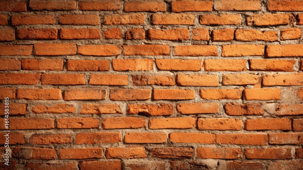 Poster a pattern of red brick blocks creates a textured wall. the warm tones add character, showcasing the 
