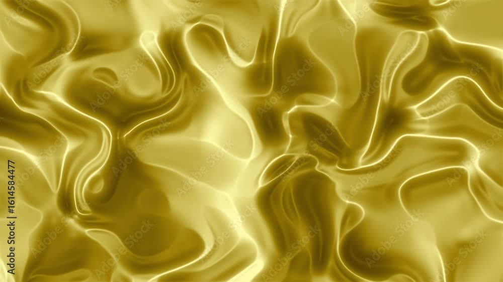 Poster abstract background of flowing gold liquid with dynamic shapes and light reflections. warm, luxuriou