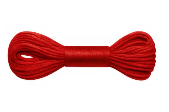 Red embroidery thread isolated on transparent background
