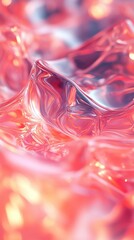 Abstract Pink Wavy Texture Background with Shiny Reflections