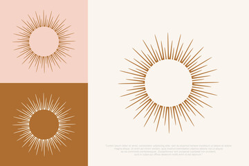 Minimalist sun logo design template. Modern style sun logo . vector illustration