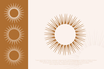 Minimalist sun logo design template. Modern style sun logo . vector illustration