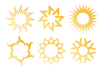 logo design sun modern simple template . icon set vector illustration